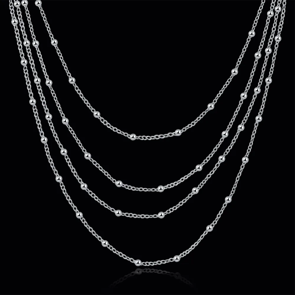 Elegant Women's Accessory Multilayers Beads Design Long Chain 925 Sterling Silver Fashion Necklace For Wedding Party
Elegant Women's Accessory Multilayers Beads Design Long Chain 925 Sterling Silver Fashion Necklace For Wedding Party