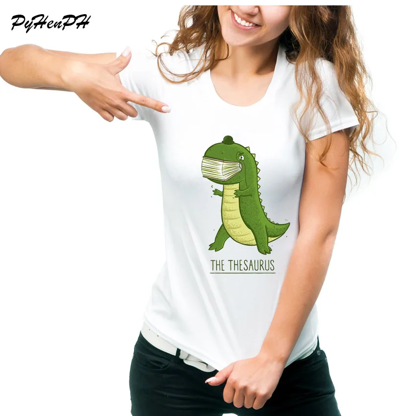 THE THESAURUS Tshirt Women Dinosaur Pattern Printed Casual Short Sleeve Summer T-Shirt For Women Female Tops Women Clothing
THE THESAURUS Tshirt Women Dinosaur Pattern Printed Casual Short Sleeve Summer T-Shirt For Women Female Tops Women Clothing