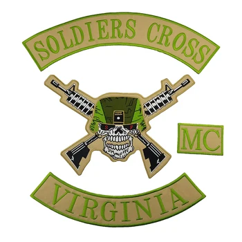 SOLDIERS CROSS VIRGINIA MC PATCH Embroidered Handmade Stickers Clothes Biker Patch For Jacket Iron Patches For Clothing
SOLDIERS CROSS VIRGINIA MC PATCH Embroidered Handmade Stickers Clothes Biker Patch For Jacket Iron Patches For Clothing