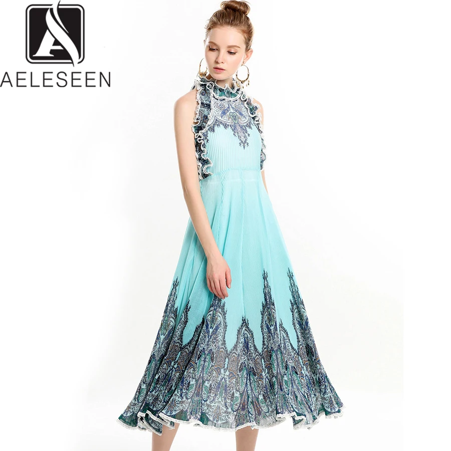 AELESEEN Luxury Ruffles Dresses Women 2019 Autumn New Fashion Runway Design Vintage Print Elegant Blue Pleated Mid-Calf Dress
AELESEEN Luxury Ruffles Dresses Women 2019 Autumn New Fashion Runway Design Vintage Print Elegant Blue Pleated Mid-Calf Dress