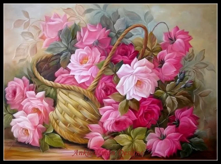 Basket of Pink Roses - Counted Cross Stitch Kits - DIY Handmade Needlework for Embroidery 14 ct Cross Stitch Sets DMC Color
Basket of Pink Roses - Counted Cross Stitch Kits - DIY Handmade Needlework for Embroidery 14 ct Cross Stitch Sets DMC Color