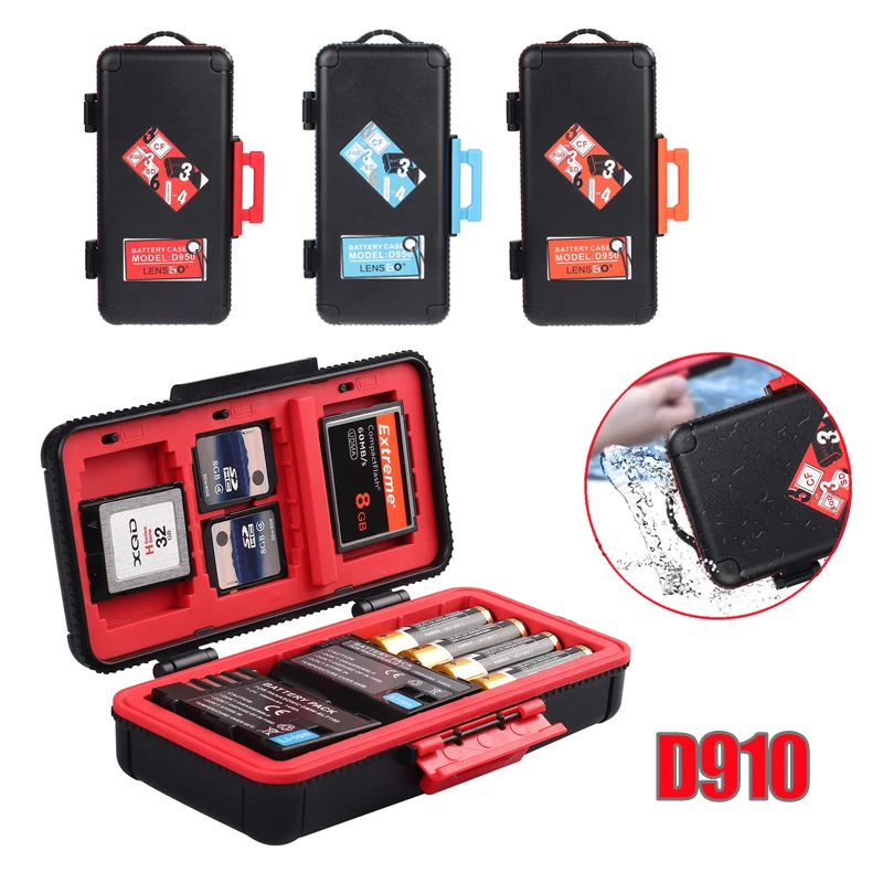 LENSGO D910 Camera Battery Storage Box SD CF XQD Memory Card Case Waterproof AA battery Organizer For 2 Camera Batteries Holder
LENSGO D910 Camera Battery Storage Box SD CF XQD Memory Card Case Waterproof AA battery Organizer For 2 Camera Batteries Holder