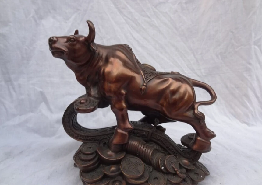 S3079 Chinese Zodiac Pure Bronze Animal Wealth Bull Ox On Coin RuYi Statue Sculpture D0318
S3079 Chinese Zodiac Pure Bronze Animal Wealth Bull Ox On Coin RuYi Statue Sculpture D0318