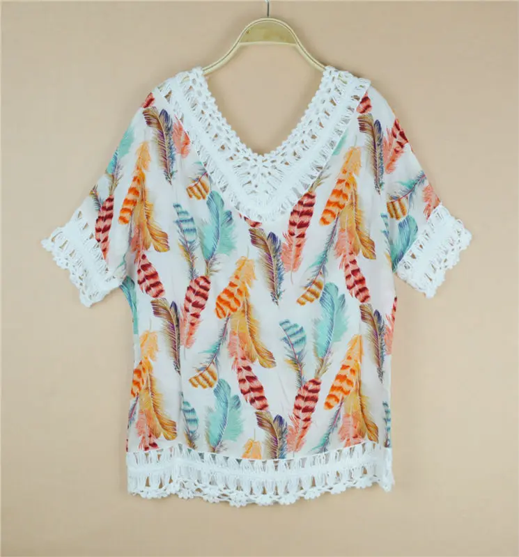 2018 Summer Autumn big size loose casual print flower handmade crocheted V neck short sleeve pullover cotton women shirt 1507#
2018 Summer Autumn big size loose casual print flower handmade crocheted V neck short sleeve pullover cotton women shirt 1507#