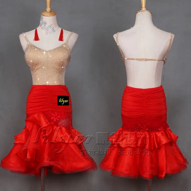 Ladies Latin dance competition dress performance dress performance dress color red skirt dance dress
Ladies Latin dance competition dress performance dress performance dress color red skirt dance dress