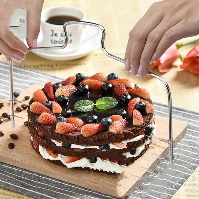 Cake Stand Pastry Tools Silicone Molds Stainless Steel Slicer Adjustable Metal Cutter Home Kitchen Accessories | Дом и сад