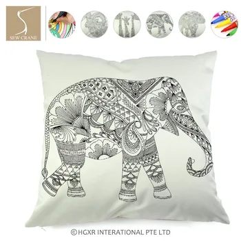 Rhinoceros Deer Elephant Orangutan Giraffe Snails Squirrel Goat Head Chameleon Graffiti Pillow Cover with Colouring Pens, 18"
Rhinoceros Deer Elephant Orangutan Giraffe Snails Squirrel Goat Head Chameleon Graffiti Pillow Cover with Colouring Pens, 18"