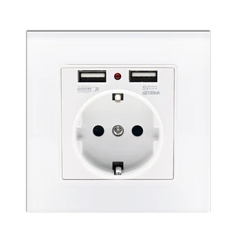 Mobu Luxury Glass Panel Wall Power Socket 16A EU Standard Electrical Outlet With 2100mA Dual USB Socket Charger Port for Mobile
Mobu Luxury Glass Panel Wall Power Socket 16A EU Standard Electrical Outlet With 2100mA Dual USB Socket Charger Port for Mobile
