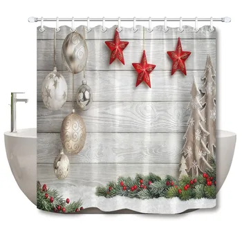LB Red Star & Christmas Ball & Fir Tree Shower Curtain Rustic Vintage Wooden Board Bathroom Waterproof Fabric For Bathtub Decor 
LB Red Star & Christmas Ball & Fir Tree Shower Curtain Rustic Vintage Wooden Board Bathroom Waterproof Fabric For Bathtub Decor