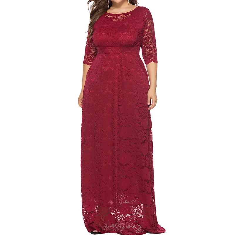 Plus Size Wedding Party Dresses Women 3/4 Sleeve Floor Length Vintage Floral Lace Long Maxi Dress Ladies Oversized Dress 5XL 6XL
Plus Size Wedding Party Dresses Women 3/4 Sleeve Floor Length Vintage Floral Lace Long Maxi Dress Ladies Oversized Dress 5XL 6XL