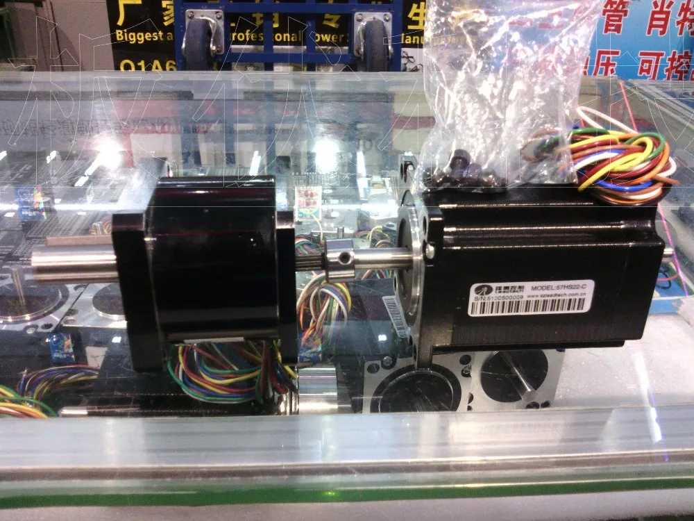 New Leadshine double-shaft stepper motor NEMA 23 out 2.2NM install 1:5 reducer make up a reduction box can our 11NM gearbox
New Leadshine double-shaft stepper motor NEMA 23 out 2.2NM install 1:5 reducer make up a reduction box can our 11NM gearbox