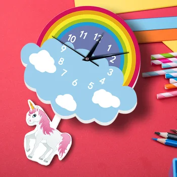 Lovely Cartoon Creative Wall Clock Modern Design Kids Gifts Wall Stickers Rainbow Animal Children's Room Gift Ideas Decor 5ZB172 
Lovely Cartoon Creative Wall Clock Modern Design Kids Gifts Wall Stickers Rainbow Animal Children's Room Gift Ideas Decor 5ZB172