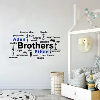 Personalized Boys Names Wall Stickers Creative Brothers Vinyl Decals for Kids Room
Personalized Boys Names Wall Stickers Creative Brothers Vinyl Decals for Kids Room