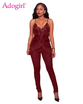 Adogirl 2017 New Sequins Tassel Accent Spaghetti Straps Jumpsuits Sexy Deep V Neck Bandage Jumpsuit Women Rompers Club Wear
Adogirl 2017 New Sequins Tassel Accent Spaghetti Straps Jumpsuits Sexy Deep V Neck Bandage Jumpsuit Women Rompers Club Wear