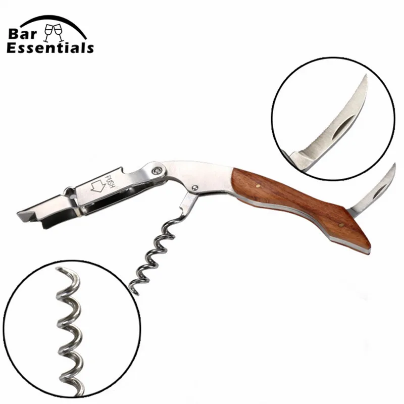 Multifunction Wood Handle Wine Corkscrew Bottle Opener Stainless Steel Antique Wine Tools
Multifunction Wood Handle Wine Corkscrew Bottle Opener Stainless Steel Antique Wine Tools