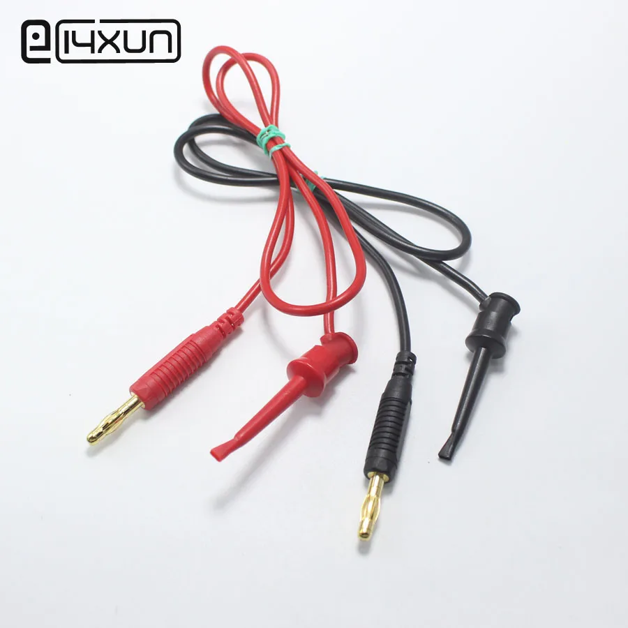 1pcs Gold-plated 4mm Banana Plug to Test Hook Clip with 50mm Cable 20A 1.6mm2 Test Lead Line For Multimeter 
1pcs Gold-plated 4mm Banana Plug to Test Hook Clip with 50mm Cable 20A 1.6mm2 Test Lead Line For Multimeter