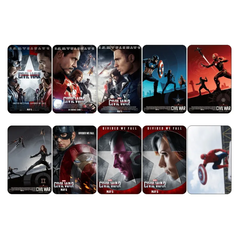 Marvel Hero Movie Collectible Sticker Card Captain America 3 Civil War Mini Poster Bullet Journal Diary Decor Stickers
Marvel Hero Movie Collectible Sticker Card Captain America 3 Civil War Mini Poster Bullet Journal Diary Decor Stickers