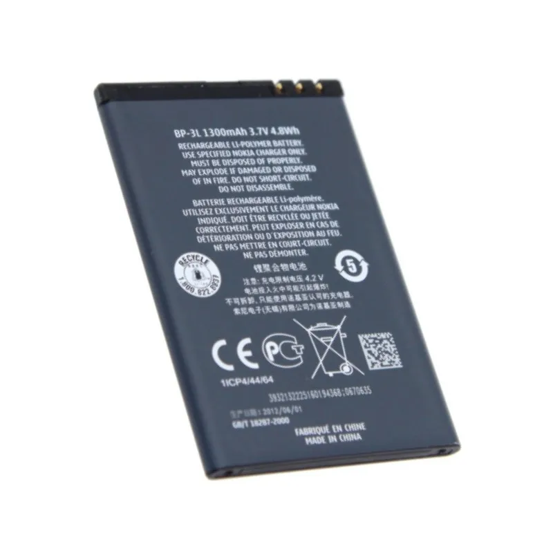 NEW Mobile Phone Battery BP-3L For NOKIA Lumia 710 510 603 303 603 610 3030 BP 3L Battery 1300mAh
NEW Mobile Phone Battery BP-3L For NOKIA Lumia 710 510 603 303 603 610 3030 BP 3L Battery 1300mAh