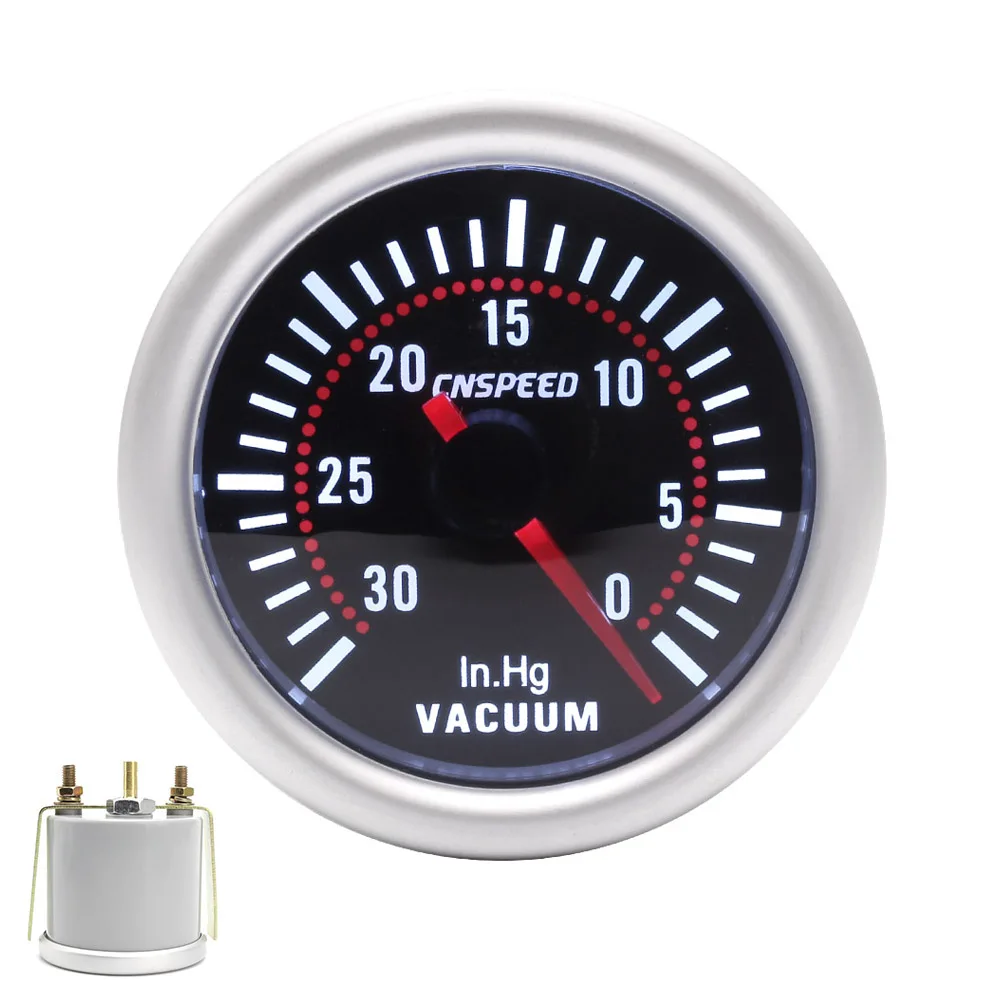CNSPEED 2 "52 мм Универсальный 12 В светодиодный Дым Лен 0 ~ 30 дюймов Hg