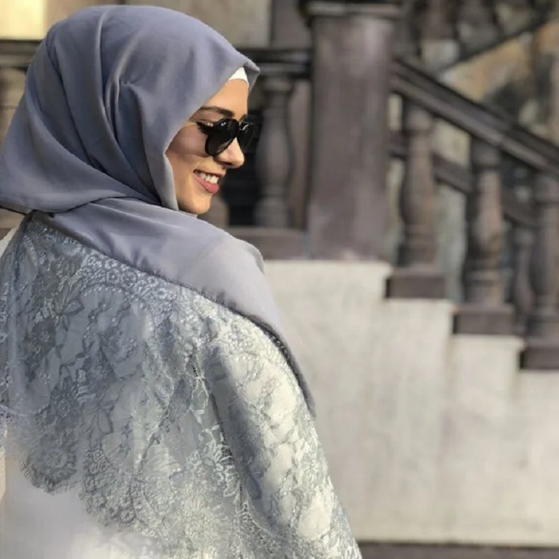 Double Edges Lace Floral Chiffon Maxi Hijab Muslim Scarf Lady Plain Shawls Warps head scarf Arab Female Turba Neck Cover
Double Edges Lace Floral Chiffon Maxi Hijab Muslim Scarf Lady Plain Shawls Warps head scarf Arab Female Turba Neck Cover