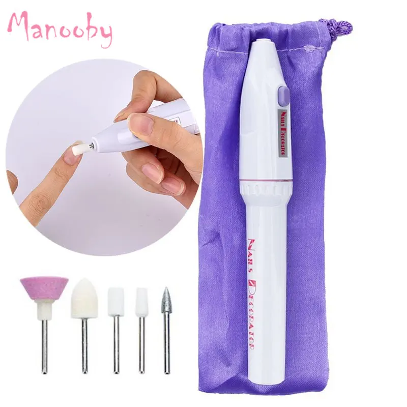 

Manooby 5 in 1 Mini Nail Machine Nail Drills Pen Manicure Pedicure Polish File Nail Tools