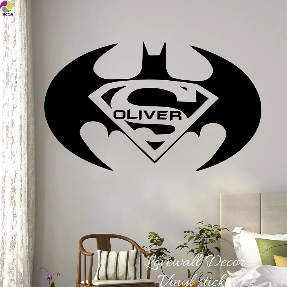 Personalized Batman Superman Name Wall Sticker Boy Room Kids Room Custom Superhero Name Wall Decal Bedroom Living Room Vinyl
Personalized Batman Superman Name Wall Sticker Boy Room Kids Room Custom Superhero Name Wall Decal Bedroom Living Room Vinyl