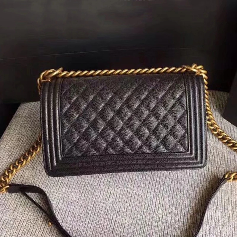 

Luxury Brand Le Boy Bag Women Real Leather Caviar Lambskin Handbags Top Quality Designer Fashion Crossbody Messenger Chain Bags