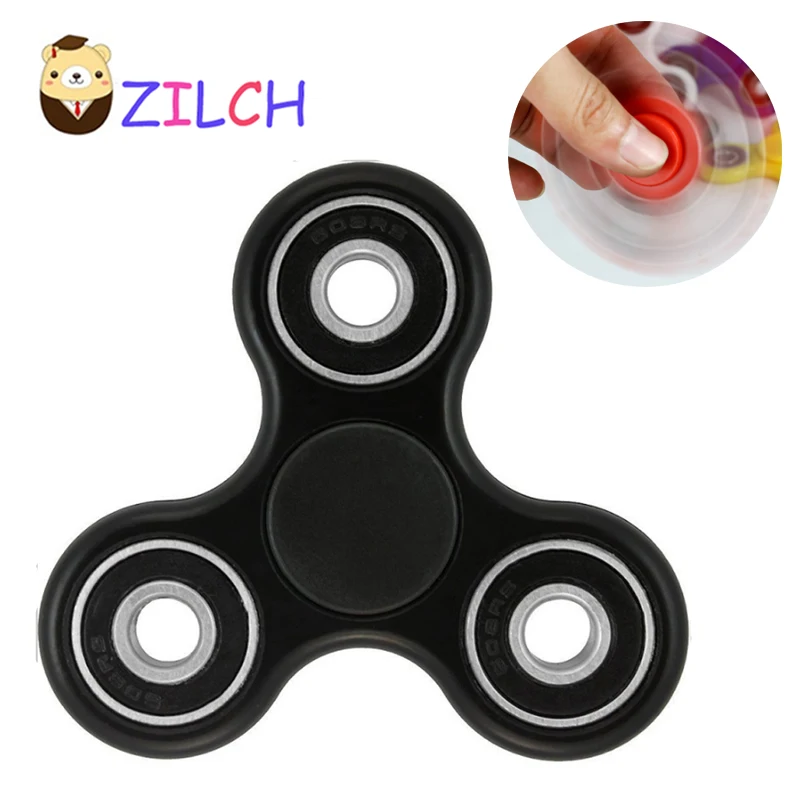 

White/Black Tri-Spinner Fidget Toy Plastic EDC Hand Spinner For Autism and ADHD Anxiety Stress Relief Focus Toys Gift