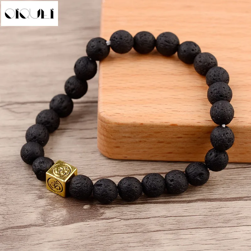 OIQUEI Black 8mm Natural Lava Stone Beads Drip Oil Strand Bracelets Jewelry Gold Sliver Plated Cubic Beaded Bracelets Men Women
OIQUEI Black 8mm Natural Lava Stone Beads Drip Oil Strand Bracelets Jewelry Gold Sliver Plated Cubic Beaded Bracelets Men Women