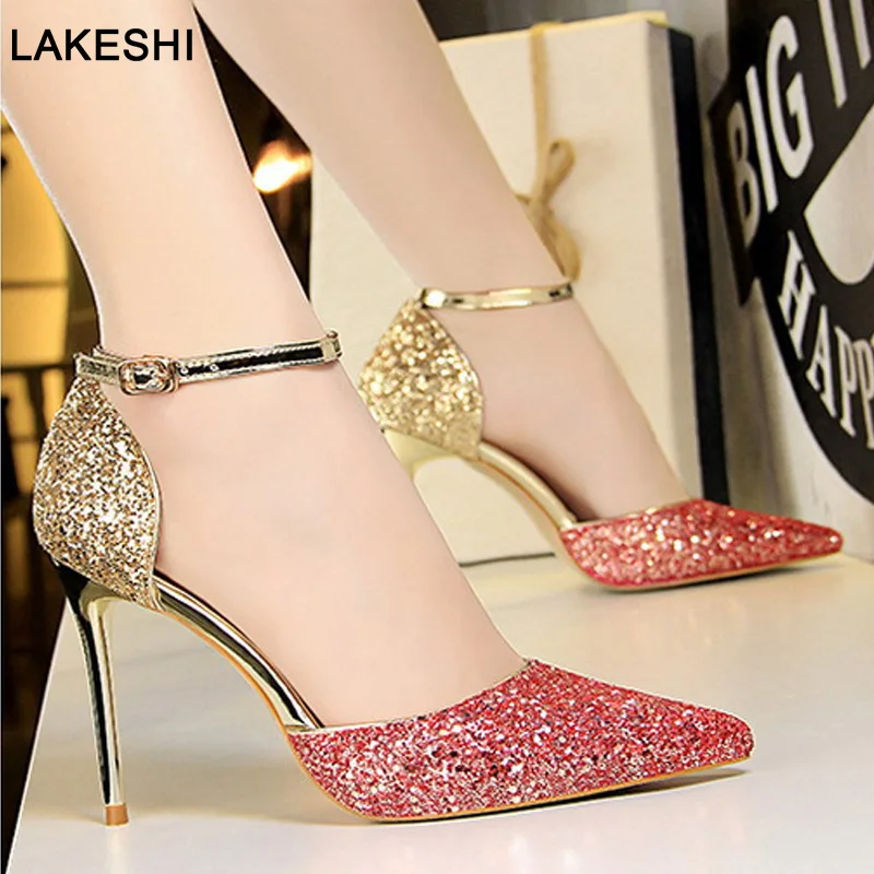 Women Pumps Buckle Strap Women High Heels Sandals Bling Women Shoes Heels Pointe Female Bigtree Shoes Gold Work
Women Pumps Buckle Strap Women High Heels Sandals Bling Women Shoes Heels Pointe Female Bigtree Shoes Gold Work