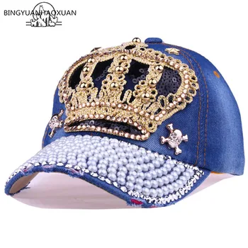 BINGYUANHAOXUAN 2018 New Women Baseball Cap Men Crown Drill Bead Cowboy Denim Hat Snapback Cap Simulation Diamond Gorras
BINGYUANHAOXUAN 2018 New Women Baseball Cap Men Crown Drill Bead Cowboy Denim Hat Snapback Cap Simulation Diamond Gorras