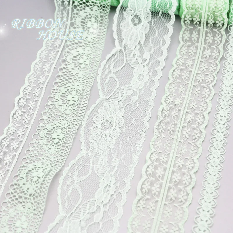 (5 yards/roll) light green color lace fabric ribbon decoration gift wrapping material
(5 yards/roll) light green color lace fabric ribbon decoration gift wrapping material