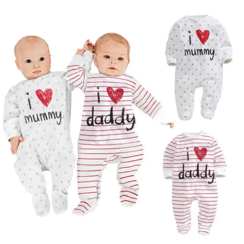 Mother/Father Day I Love Mummy And Daddy Newborn Baby Girls Boys Long Sleeve Romper Jumpsuit Kids Outfit Clothes
Mother/Father Day I Love Mummy And Daddy Newborn Baby Girls Boys Long Sleeve Romper Jumpsuit Kids Outfit Clothes