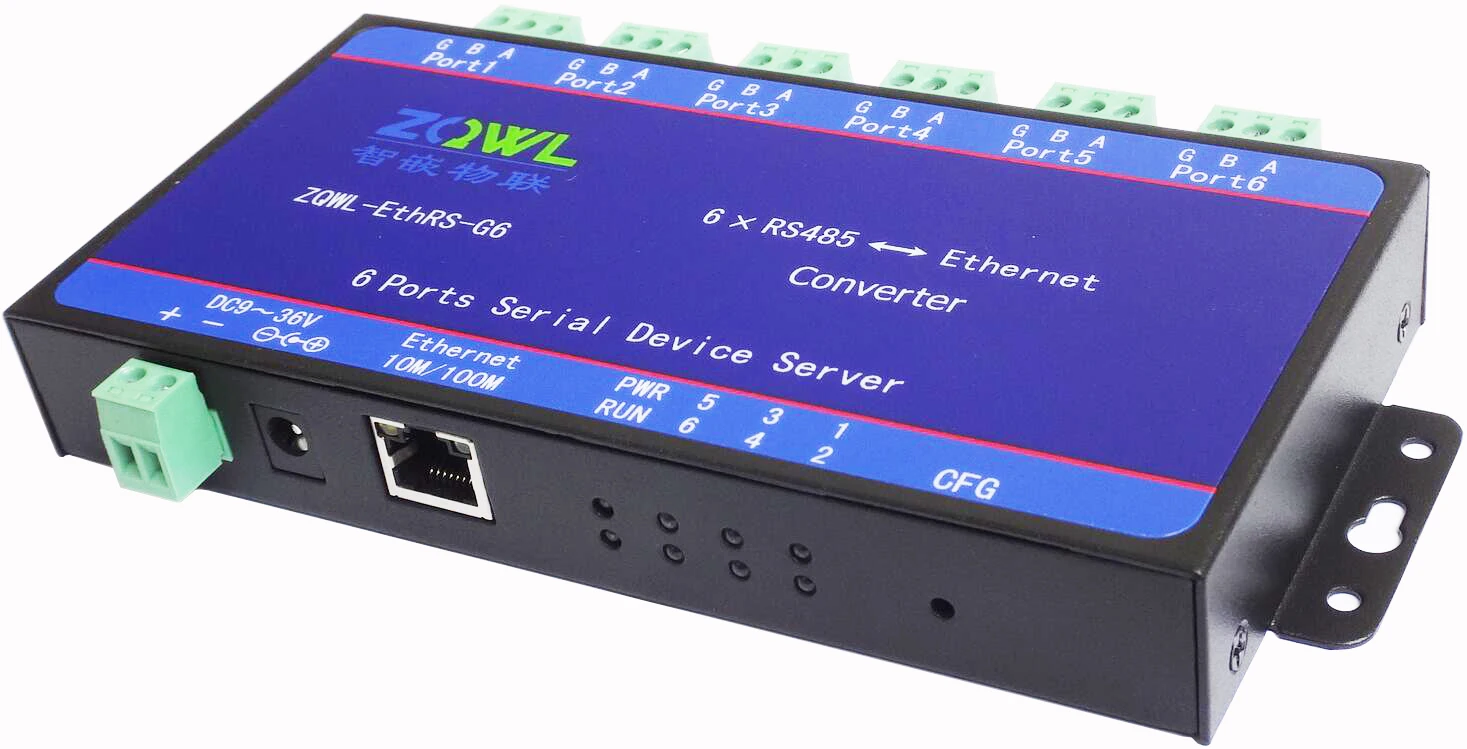 6-Channel 6-Way RS485 Serial Server/Serial Port to Network/Modbus TCP to RTU/Network To Serial Port
6-Channel 6-Way RS485 Serial Server/Serial Port to Network/Modbus TCP to RTU/Network To Serial Port
