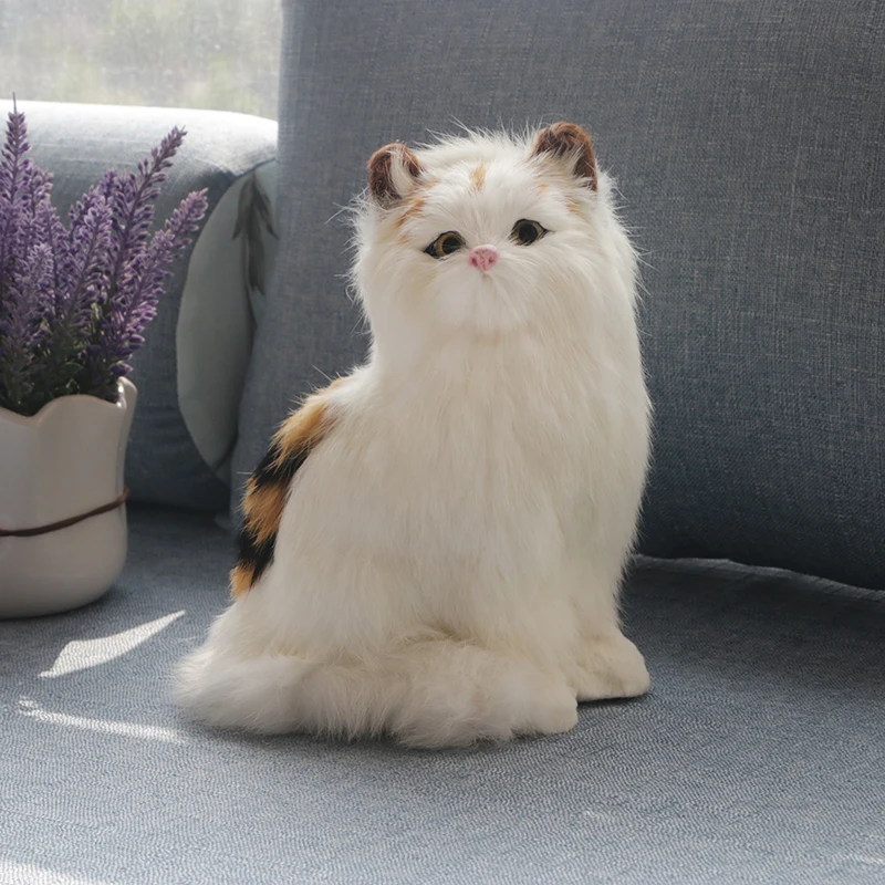 Dorimytarader lifelike cuddly soft animal cat plush toy realistic animals pet cats toy decoration gift 20X12cm DY80027 (3)