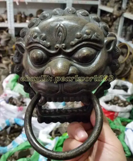 Chinese Old Chinese New Chinese Old Bronze Fierce Lion Head Door Knocker 18cm decoration bronze factory outlets
Chinese Old Chinese New Chinese Old Bronze Fierce Lion Head Door Knocker 18cm decoration bronze factory outlets
