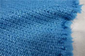 Free ship light blue with blue shining line weaved tweed fabric price for 1 meter 59" 
Free ship light blue with blue shining line weaved tweed fabric price for 1 meter 59"