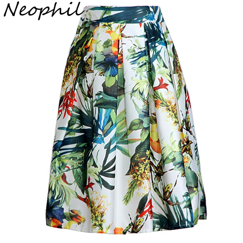 Neophil 2019 Fashion Hot Tropical Floral Print High Waist Fluffy Pleated Saias Flare Satin Tutu Midi Skater Skirts Womens S07047
Neophil 2019 Fashion Hot Tropical Floral Print High Waist Fluffy Pleated Saias Flare Satin Tutu Midi Skater Skirts Womens S07047