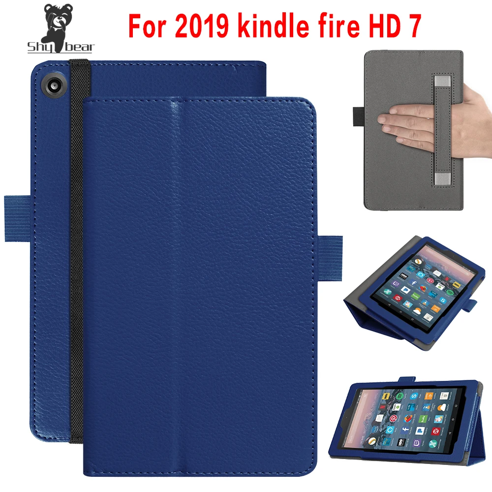 PU Leather Cover Case for 2019 Released Amazon Kindle Fire HD 7 Tablet Case Cover with Hand Grip + Film + Stylus
PU Leather Cover Case for 2019 Released Amazon Kindle Fire HD 7 Tablet Case Cover with Hand Grip + Film + Stylus