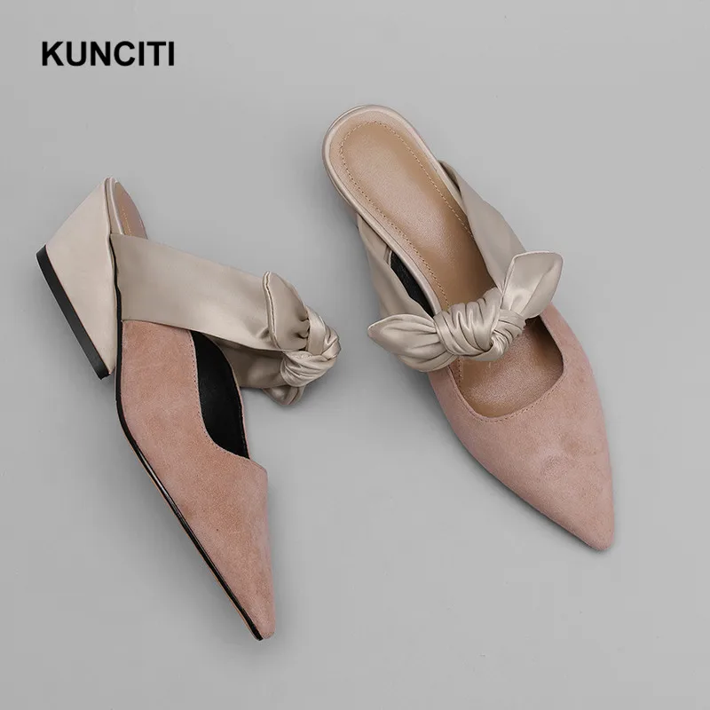 2019 Bow Tie Summer Slippers Pointy Toe Ladies Suede Leather Slides Match Color Korean Shoes Lovely Loafer Mule Top Quality T916
2019 Bow Tie Summer Slippers Pointy Toe Ladies Suede Leather Slides Match Color Korean Shoes Lovely Loafer Mule Top Quality T916