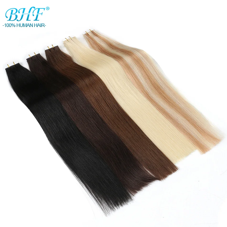 BHF Tape In Human Hair Extensions 20pcs Remy Straight On Adhesive Invisible PU Weft Extension
BHF Tape In Human Hair Extensions 20pcs Remy Straight On Adhesive Invisible PU Weft Extension