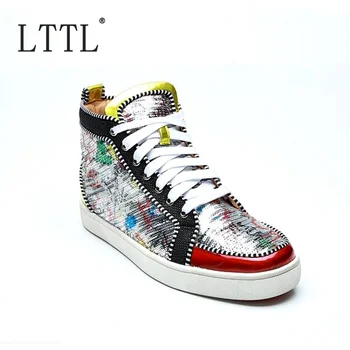LTTL Luxury Glitter High Top Sneakers Men Leather Sneakers Fashion Lace-up zapato hombre Mens Trainers Casual Flats Shoes
LTTL Luxury Glitter High Top Sneakers Men Leather Sneakers Fashion Lace-up zapato hombre Mens Trainers Casual Flats Shoes