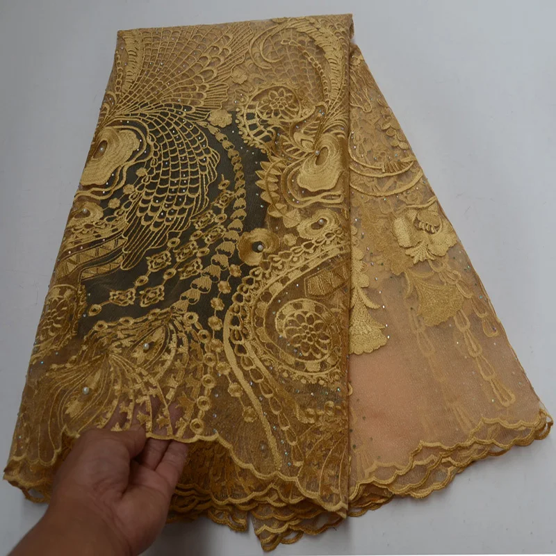 Free shipping (5yards/pc) gold African French net lace fabric with fashion embroidery and stones for party dress FLP888
Free shipping (5yards/pc) gold African French net lace fabric with fashion embroidery and stones for party dress FLP888