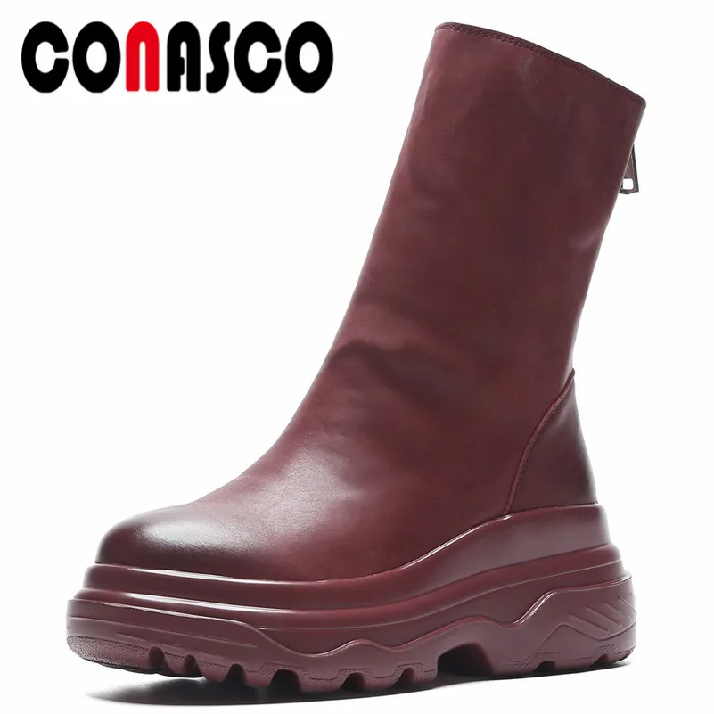 CONASCO Top Quality Women Night Club Party Shoes Woman Zipper Platforms Autumn Winter Mid-calf Martin Boots Motorcycle Boots
CONASCO Top Quality Women Night Club Party Shoes Woman Zipper Platforms Autumn Winter Mid-calf Martin Boots Motorcycle Boots