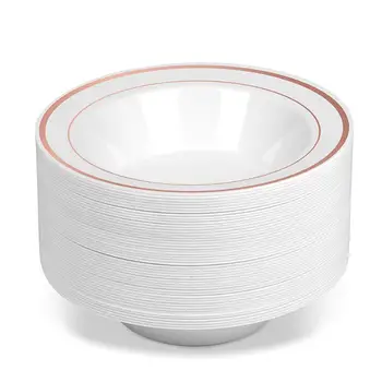 25pcs Rose Gold Plastic Dessert Bowls Set - Premium Heavy Duty Disposable 12oz Soup Bowls for Weddings, Parties& Everyday Use
25pcs Rose Gold Plastic Dessert Bowls Set - Premium Heavy Duty Disposable 12oz Soup Bowls for Weddings, Parties& Everyday Use