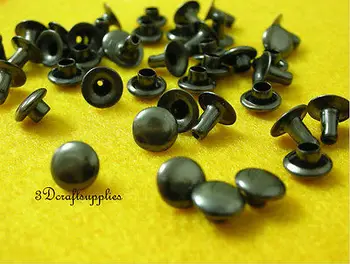 rivets leather rivet bag clothing shoes double cap flat 50 sets 5mm gunmetal H54
rivets leather rivet bag clothing shoes double cap flat 50 sets 5mm gunmetal H54