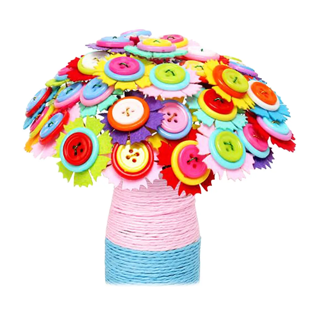 DIY Craft Iron Wire Button Felt Bouquet Kit Make 40 Flowers DIY Craft Iron Wire Button Felt Bouquet Kit Make 40 Flowers