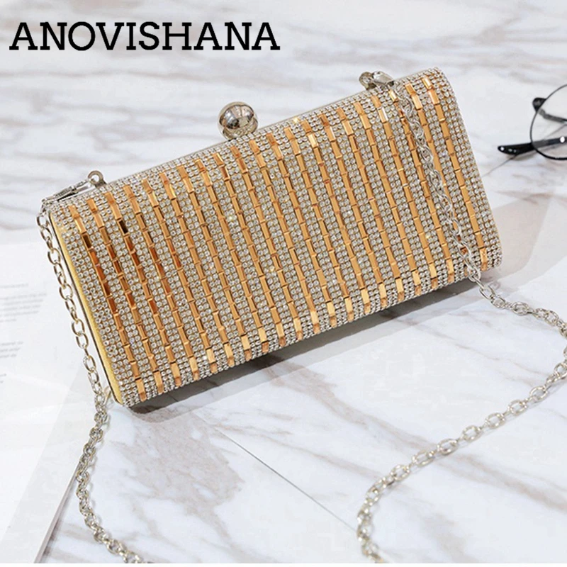 ANOVISHANA Woman Evening bag Female Diamonds Rhinestone Clutch Crystal Day Chain Clutch Wallet Wedding Purse Party Banquet Black
ANOVISHANA Woman Evening bag Female Diamonds Rhinestone Clutch Crystal Day Chain Clutch Wallet Wedding Purse Party Banquet Black