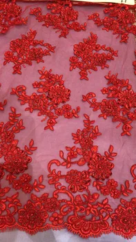5 yards 2017 High quality nigerian embroidery net lace Y17 Red African tulle mesh lace fabric with beads for wedding dress
5 yards 2017 High quality nigerian embroidery net lace Y17 Red African tulle mesh lace fabric with beads for wedding dress