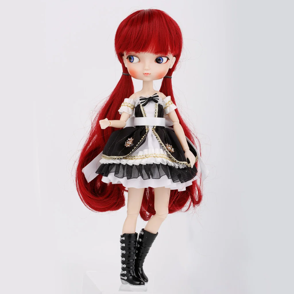 Flexible 14 Joints 1/6 BJD SD Doll Anime Girl Action Figures with Costume, Shoes, Stand, 5 Pairs Hands